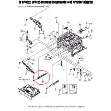 HP Cassette Rail Left Assembly CP4025 CP4525 CM4540MFP RM1-6196-000CN